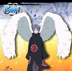 Картинка аниме naruto девушка персонаж бумага крылья акатцки конан