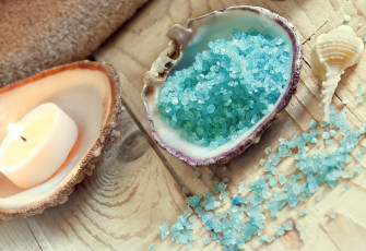 Картинка разное косметика +духи соль ракушки свеча