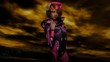 Картинка 3д+графика people+ люди девушка рыжая взгляд