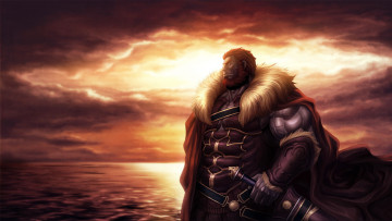 Картинка аниме fate zero воин море облака взгляд