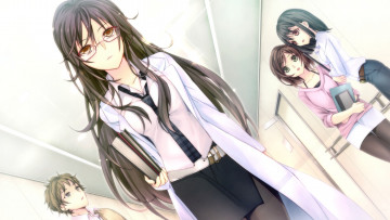 Картинка negai+no+kakera+to+hakugin+no+agreement аниме art manyako девушки парень взгляд удивление походка