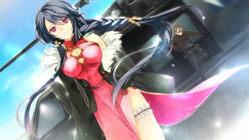 Картинка negai+no+kakera+to+hakugin+no+agreement аниме art manyako девушка yang reilin взгляд грудь походка ветер вертолет парень