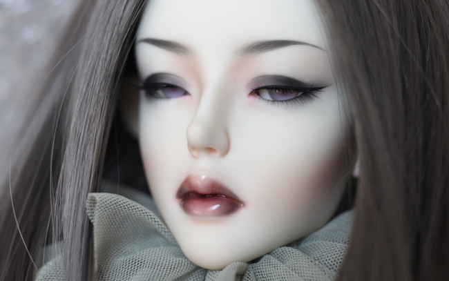 Обои картинки фото разное, игрушки, кукла, bjd, doll, волосы, глаза, губы, девушка