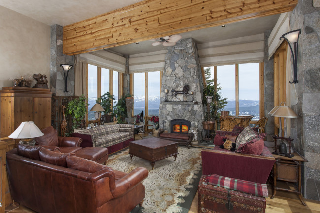 Обои картинки фото интерьер, гостиная, диваны, камин