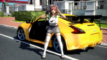 Картинка автомобили 3d+car&girl фон автомобиль взгляд девушка