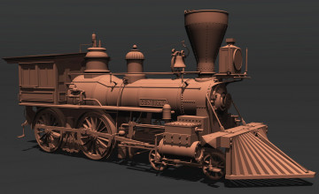 Картинка техника 3d паровоз фон