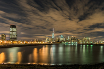 Картинка manhattan города нью-йорк+ сша небоскребы залив