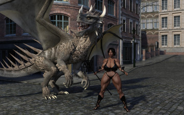 Картинка 3д+графика фантазия+ fantasy взгляд девушка фон оружие