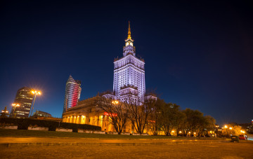 Картинка palace+of+culture+and+science +warsaw города варшава+ польша высотка парк