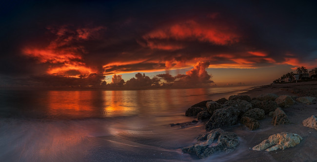 Обои картинки фото природа, побережье, зарево