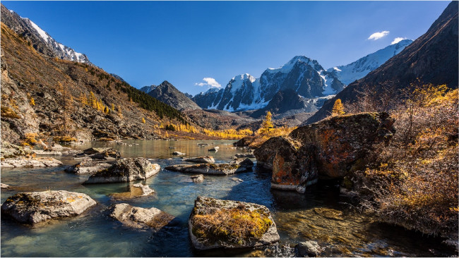 Обои картинки фото природа, реки, озера, вечер, бузмаков, николай, лазурь, озеро, вода, горы, алтай, закат