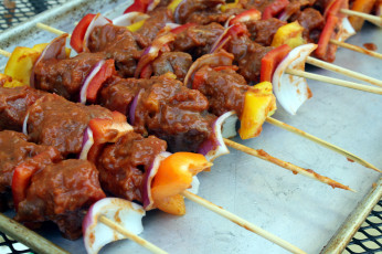 Картинка еда шашлык +барбекю овощи соус мясо