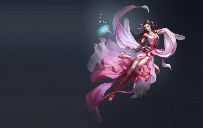 Обои картинки фото фэнтези, девушки, игра, арт, дизайн, костюма, work, li, miao, скил, illustrator