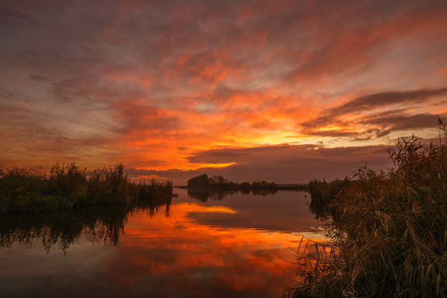 Обои картинки фото природа, восходы, закаты, простор