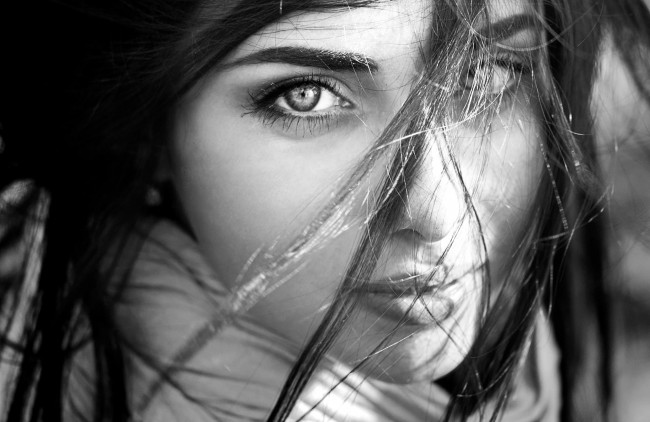 Обои картинки фото девушки, - лица,  портреты, монохром