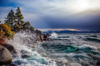 Картинка lake+tahoe nevada природа побережье lake tahoe
