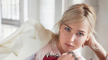Картинка девушки jennifer+lawrence блондинка лицо жакет цепь