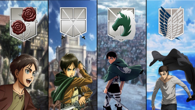 Обои картинки фото аниме, shingeki no kyojin, атака, титанов