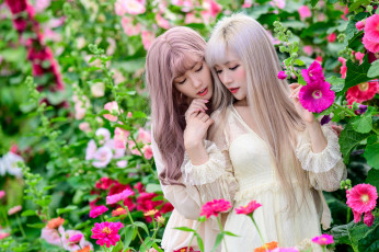 Картинка две+девушки+вместе девушки -+азиатки красивые супер секси няшки нежные классные модницы лапочки