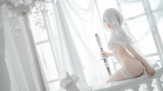 Обои картинки фото девушки, - креатив,  косплей, cosplay, азиатка, stupid, momo