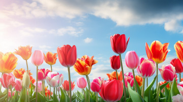 обоя разное, компьютерный дизайн, тюльпаны