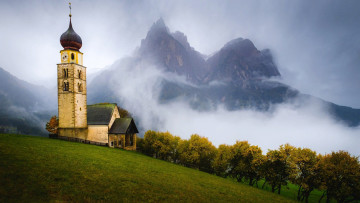 обоя church at castelrotto, dolomites, italy, города, - католические соборы,  костелы,  аббатства, church, at, castelrotto