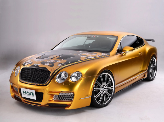 Обои картинки фото 2008, asi, bentley, w66, gts, gold, автомобили