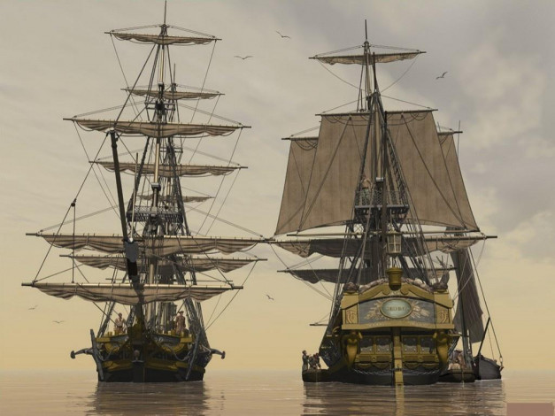 Обои картинки фото корабли, 3d