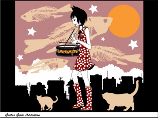 Картинка аниме guitar girls addiction