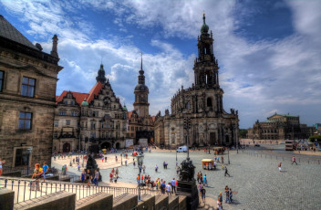 Картинка города дрезден германия здания собор площадь