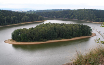 Картинка природа реки озера лес река деревья остров