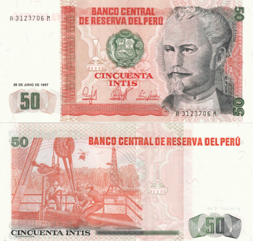 Обои картинки фото разное, золото, купюры, монеты, 50, инти, перу