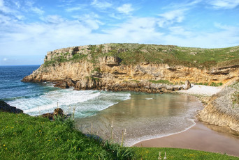 Картинка испания кантабрия природа побережье море