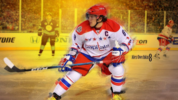 обоя alexander, ovechkin, спорт, хоккей, александр, овечкин, клюшка, лед, поле