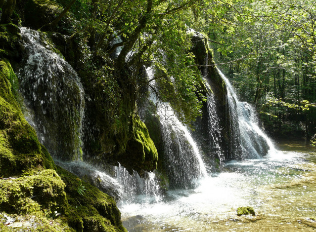 Обои картинки фото франция, франш, конте, cascades, des, tufs, природа, водопады, каскад, волопад