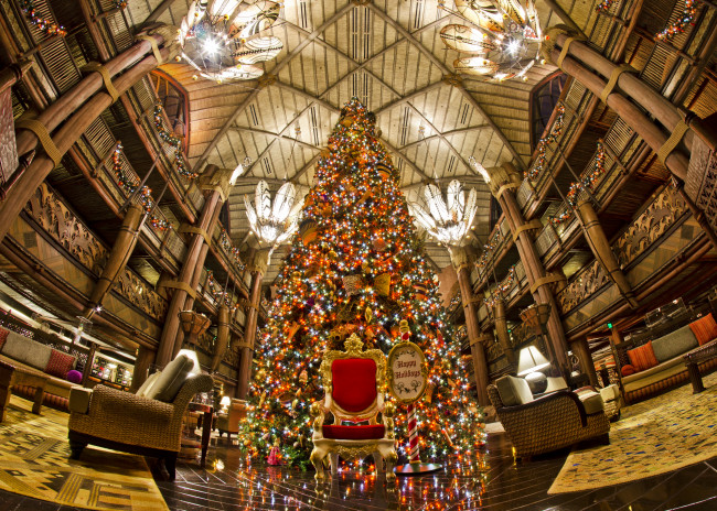 Обои картинки фото праздничные, Ёлки, интерьер