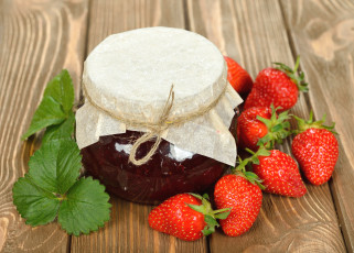 обоя еда, клубника,  земляника, джем