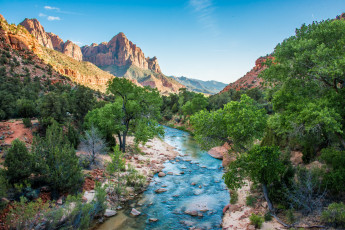 Картинка природа реки озера лес облака река горы