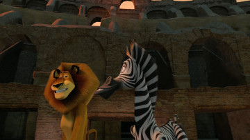 Картинка мультфильмы madagascar+3 +europe`s+most+wanted жираф лев