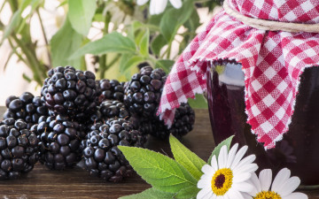 Картинка еда ежевика банка ягоды варенье