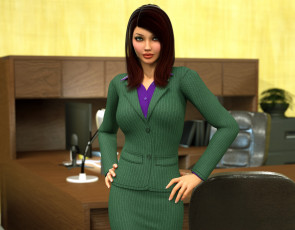 Картинка 3д+графика люди+ people взгляд девушка фон