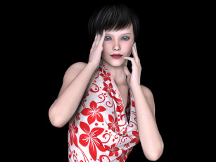 Картинка 3д+графика люди+ people девушка фон взгляд