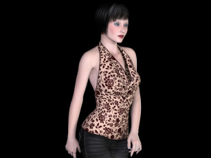 Картинка 3д+графика люди+ people взгляд фон девушка