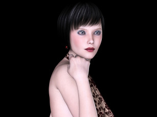 Картинка 3д+графика портрет+ portraits фон взгляд девушка