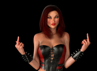 Картинка 3д+графика люди+ people девушка фон взгляд жест