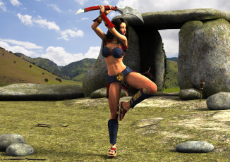 Картинка 3д+графика амазонки+ amazon оружие фон девушка взгляд