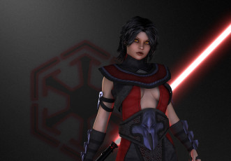 Картинка 3д+графика фантазия+ fantasy огненный меч фон взгляд девушка