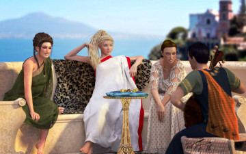 Картинка 3д+графика люди+ people взгляд девушки мужчина фон