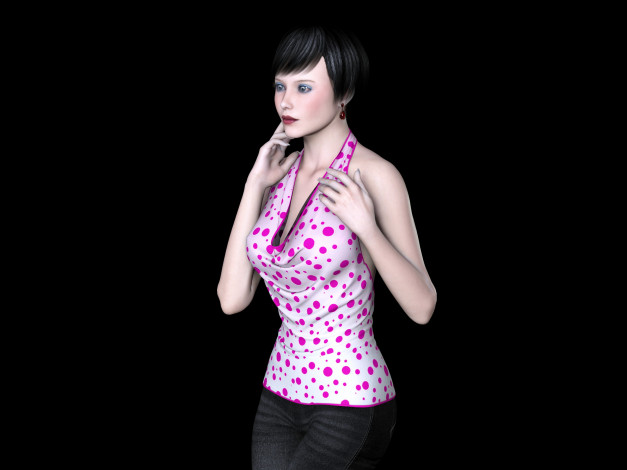 Обои картинки фото 3д графика, люди , people, фон, взгляд, девушка