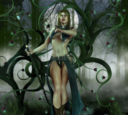 Картинка 3д+графика фантазия+ fantasy взгляд девушка фон